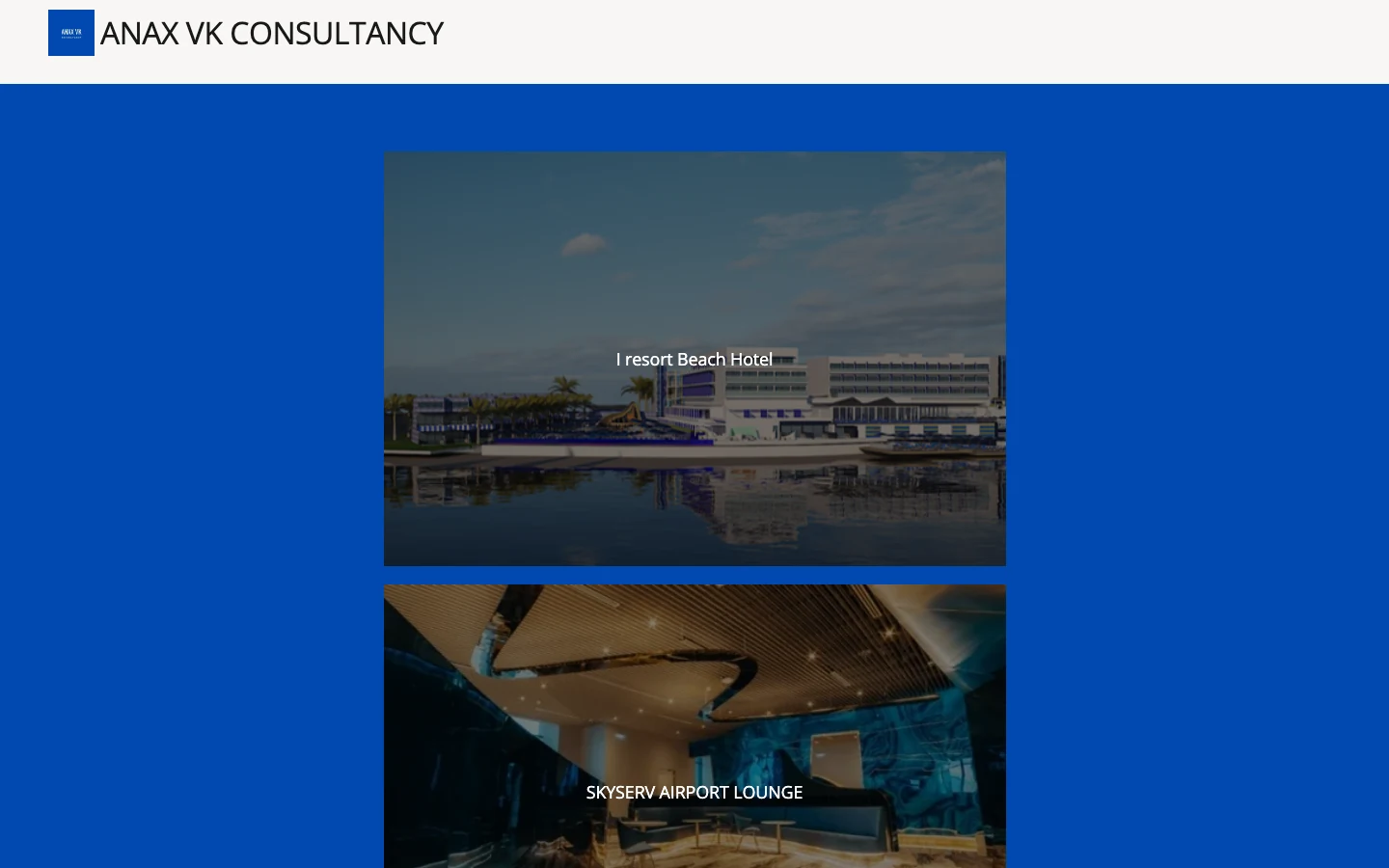 The old ANAX VK Consultancy website